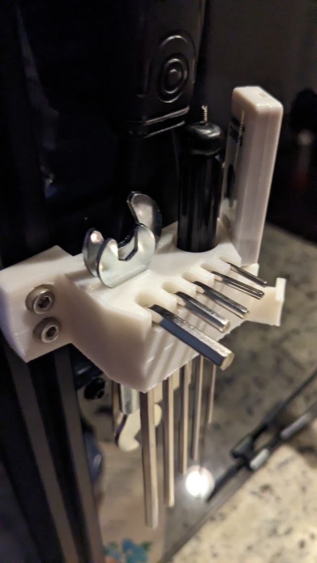 Ender 5 S1 Tool Holder (works with Acrylic Enclosure) by Cornbread Download free STL model