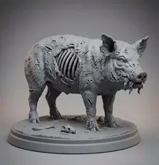 Zombie Pig Statue