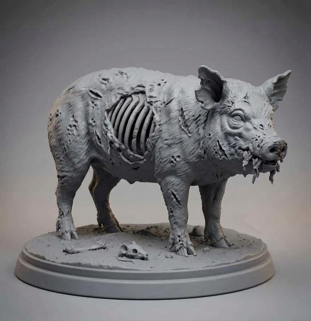 Zombie Pig Statue