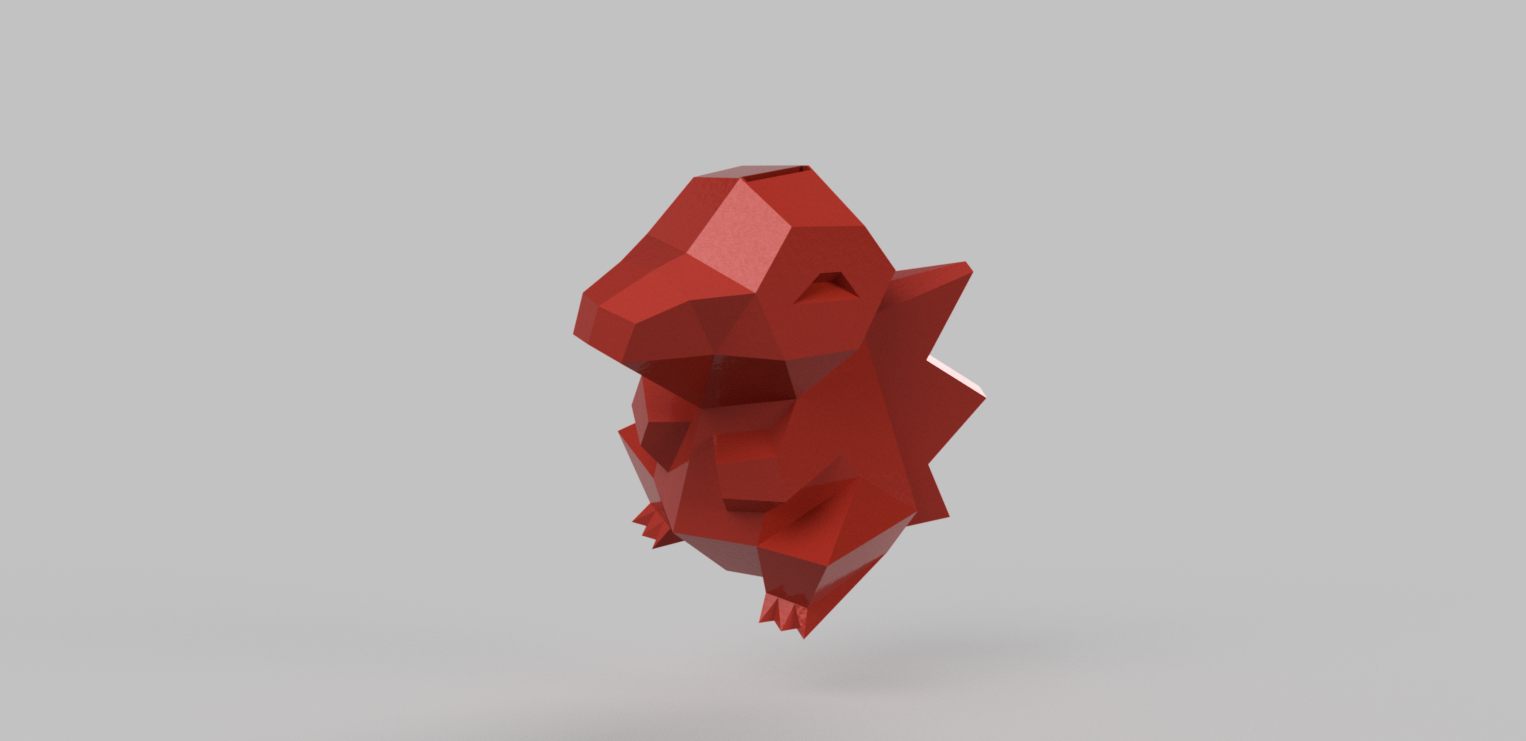 Low Poly Cyndaquil Piggy Bank