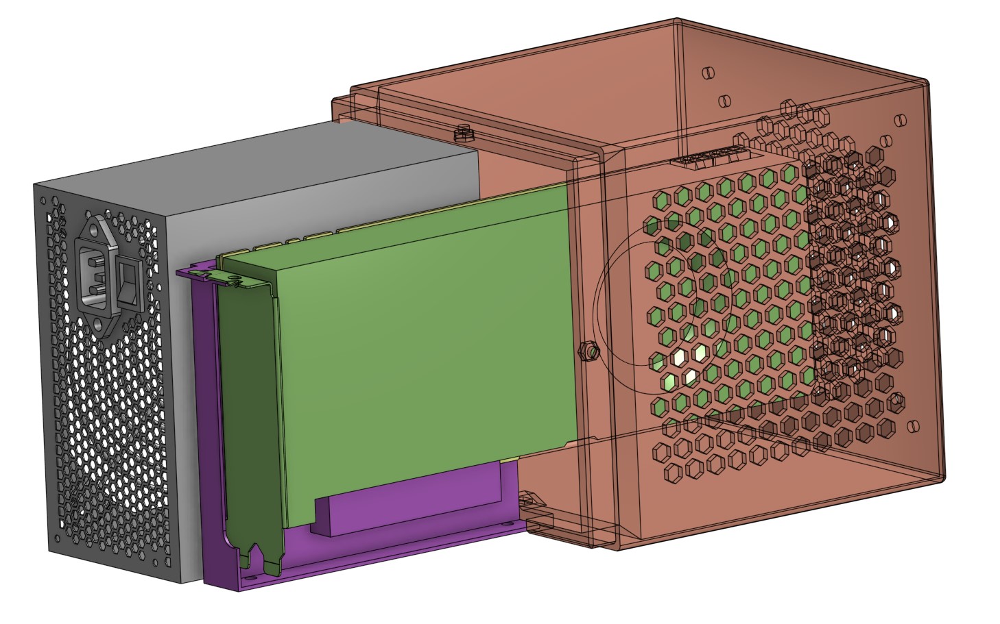 eGPU Thunderbolt chassis for EXP GDC TH3P4 + ATX PSU [165x165x330mm 9