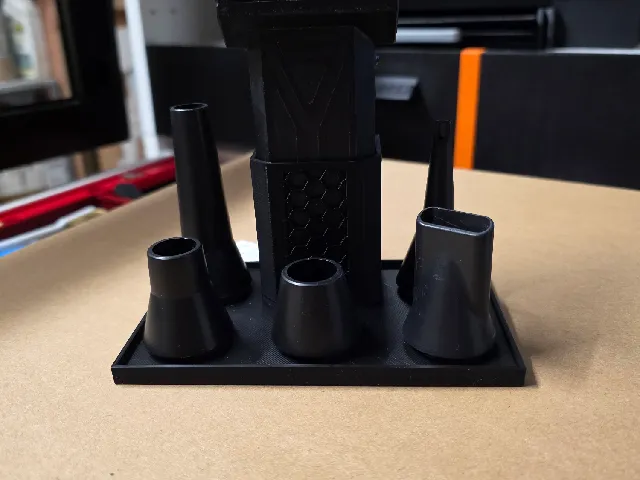 Air blower holder for Ikea Skadis board