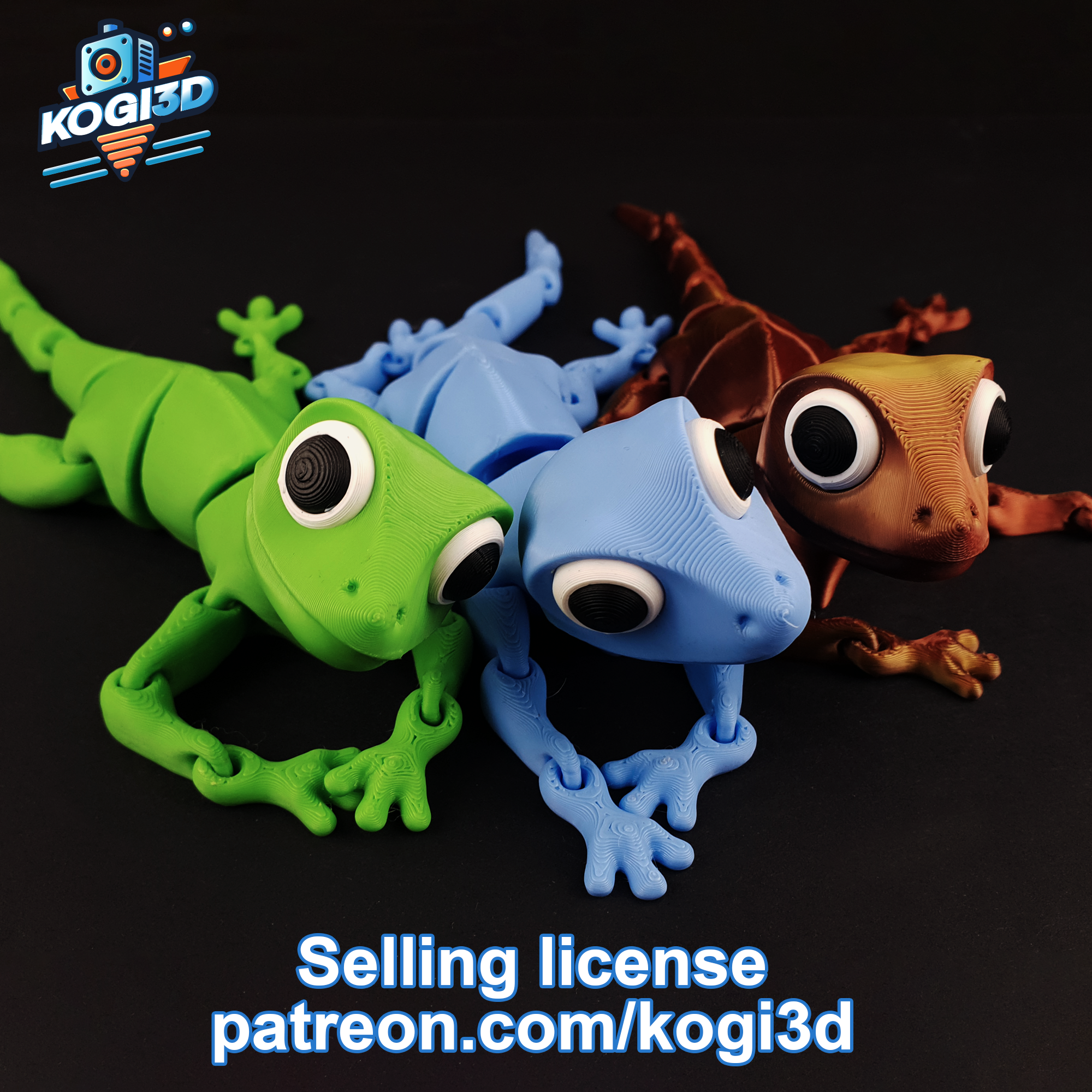 Miniatura 3 do modelo 3D Articulated Flexi Lizard Model