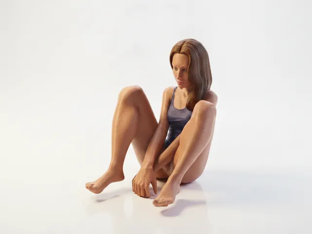 Seated Female Figure Artistic Sculpture 3D Printable
