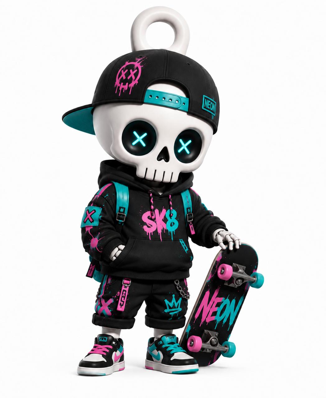 Miniatura 2 do modelo 3D Neon  Skeleton Keychain
