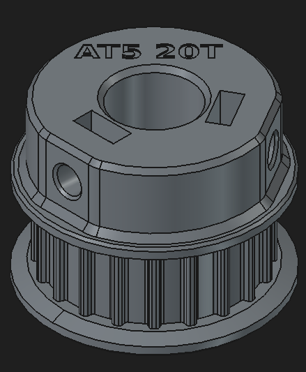 Timing Pulley AT5 9.5mm Wide 20 Teeth 0.5 inch Bore