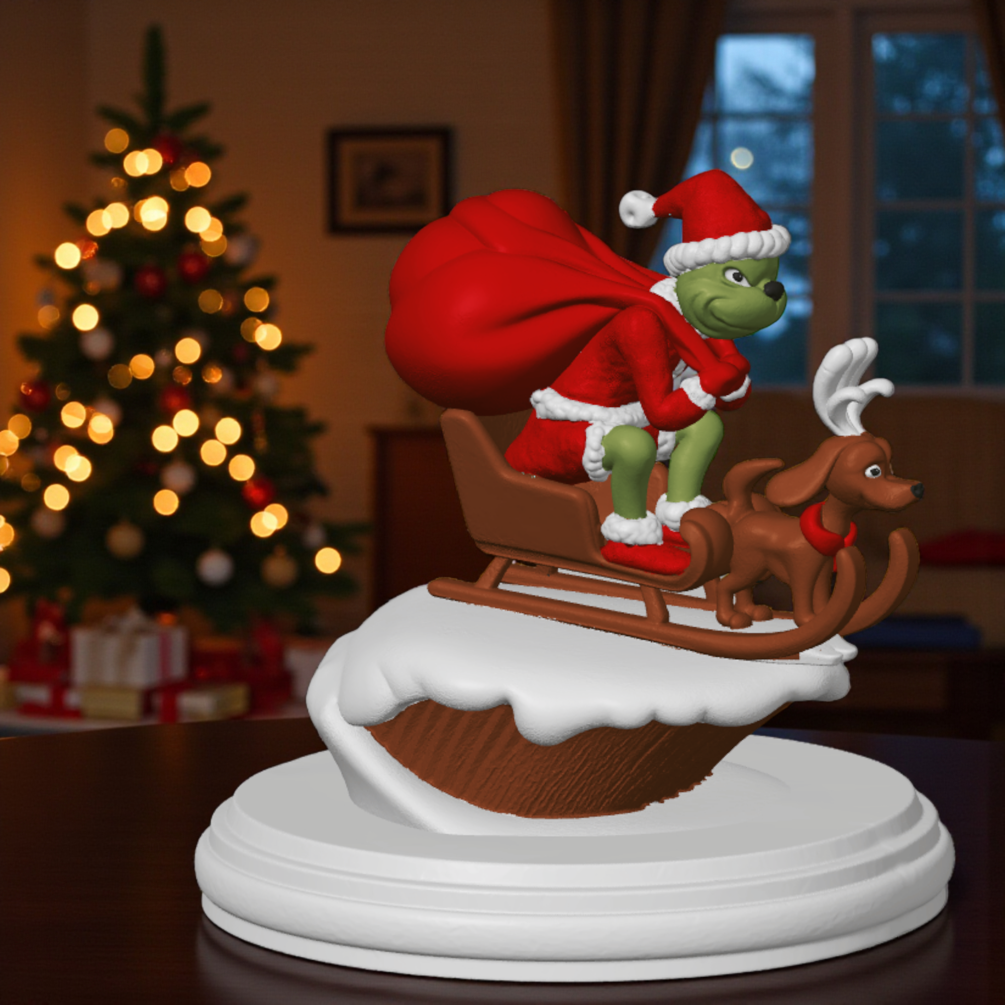 Grinch on Sleigh with Dog | How the Grinch Stole Christmas