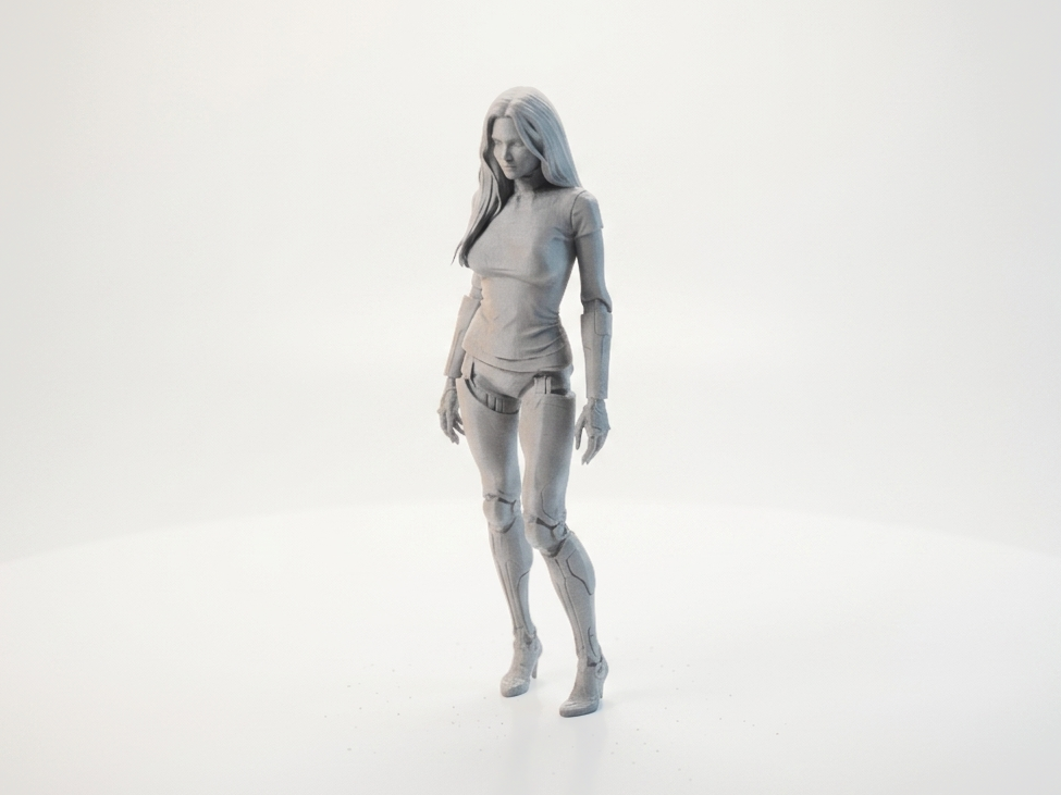 Cyborg Lady Futuristic Female Figurine 3D Printable