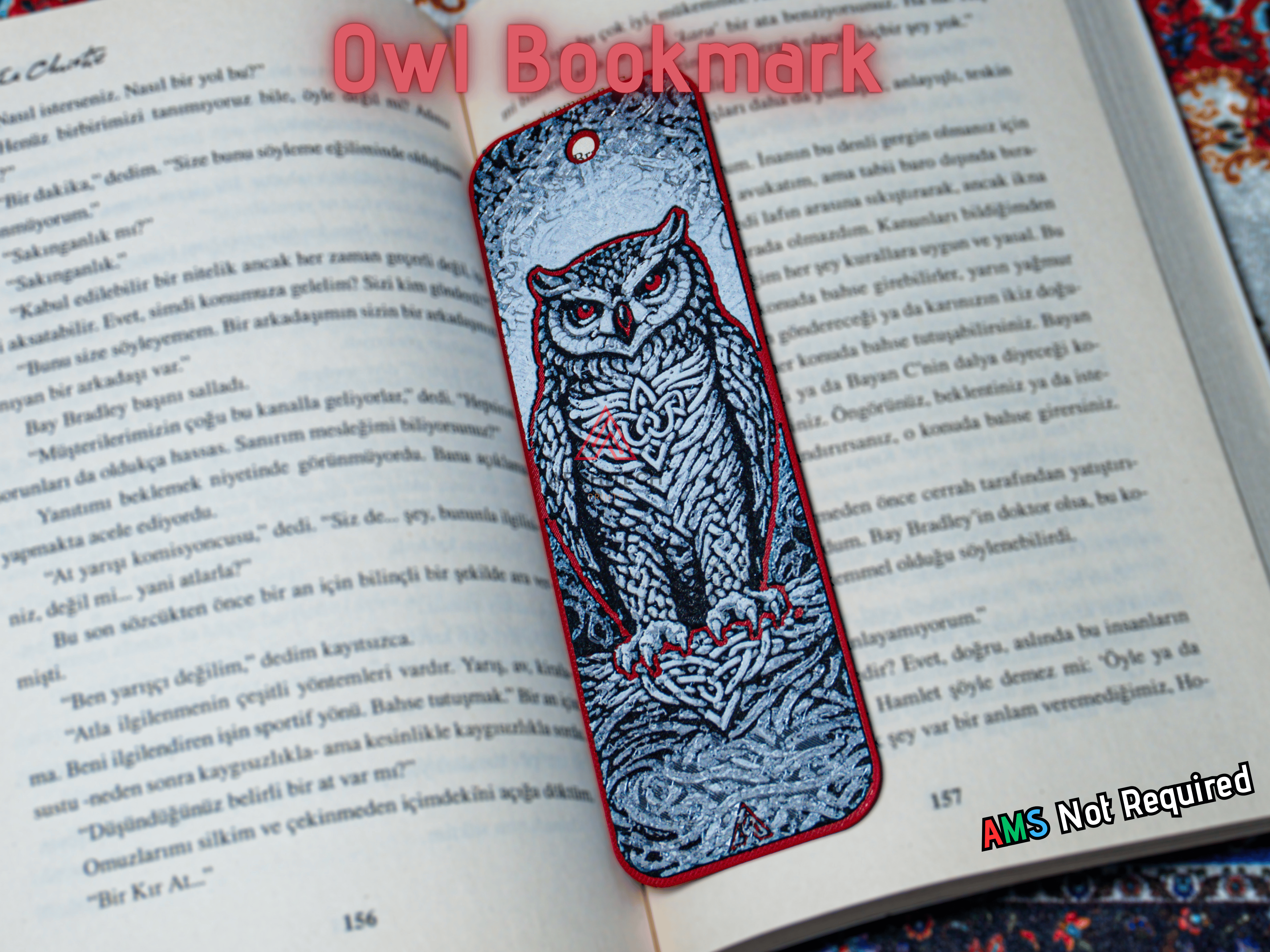 Celtic Knot Owl Bookmark (Hueforge)