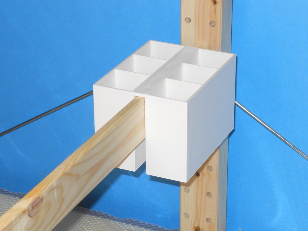 Twin Deep Partitionned Buckets for Ikea Ivar Shelving System