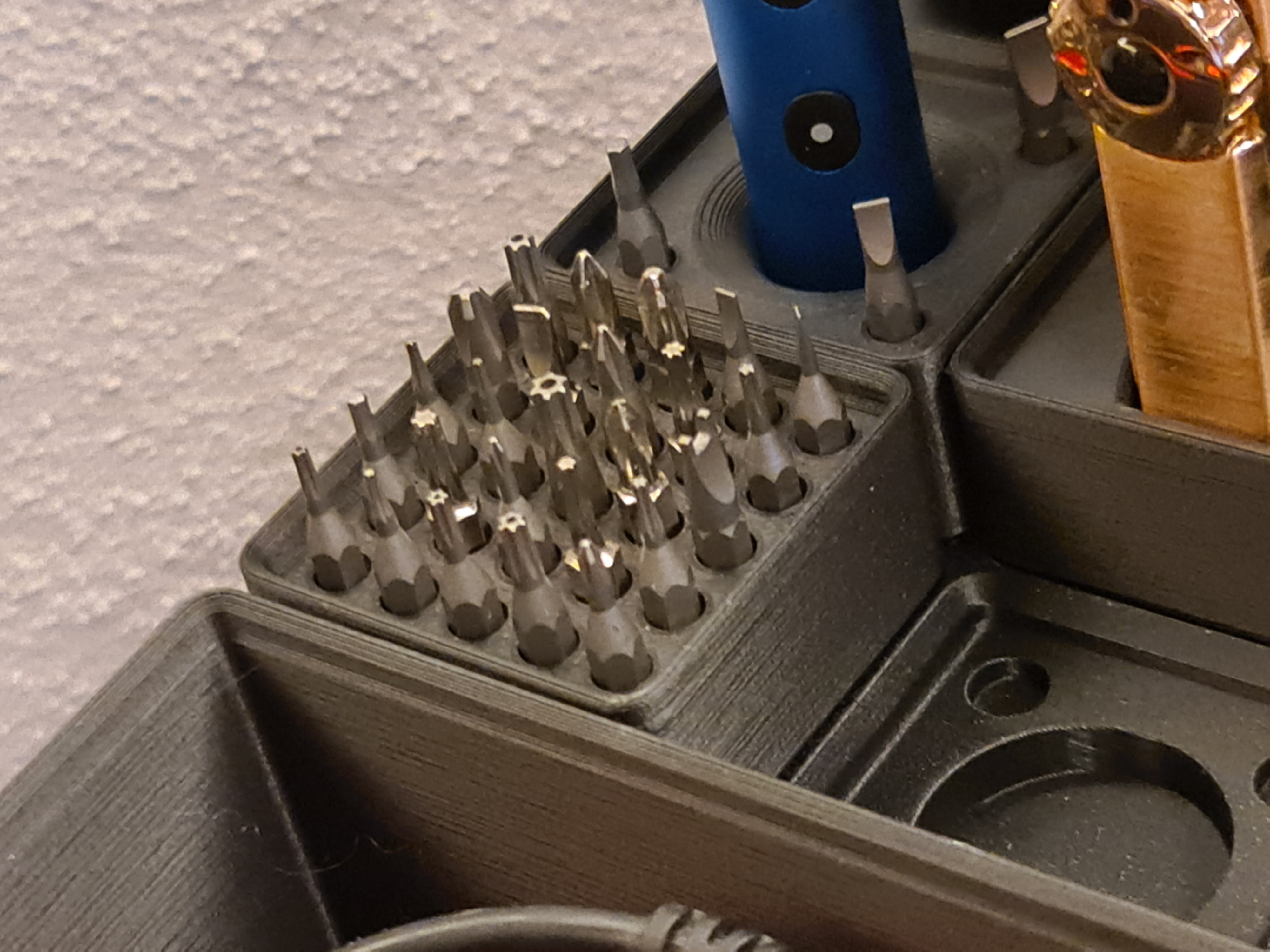 Gridfinity bit holder for 25 Bits