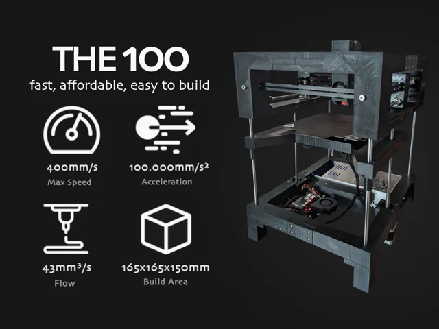 THE 100 v1.0 - The fastest 3D printer based on a printed Frame