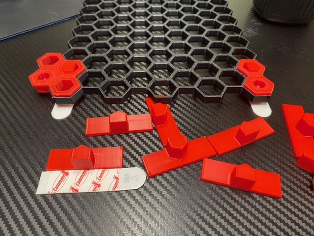 Command Strip vertical medium mount for Honeycomb wall
