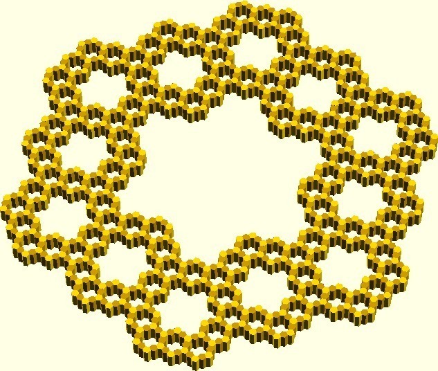 Hexagonal Fractal by mechadense Download free STL model