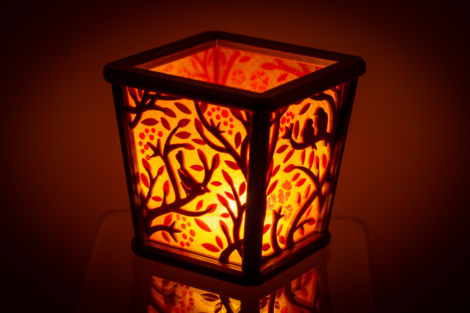 Kristina's Bird and Flower-Themed Side Panels for the Modular Lantern