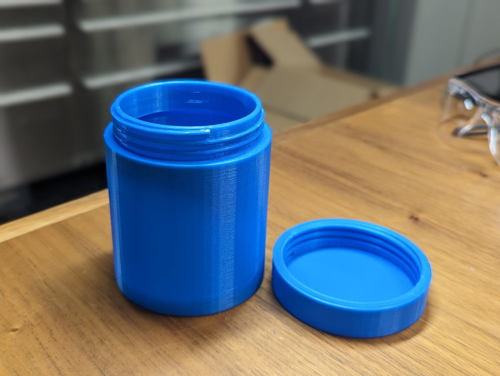 Simple Cylindrical Jar With Threaded Lid