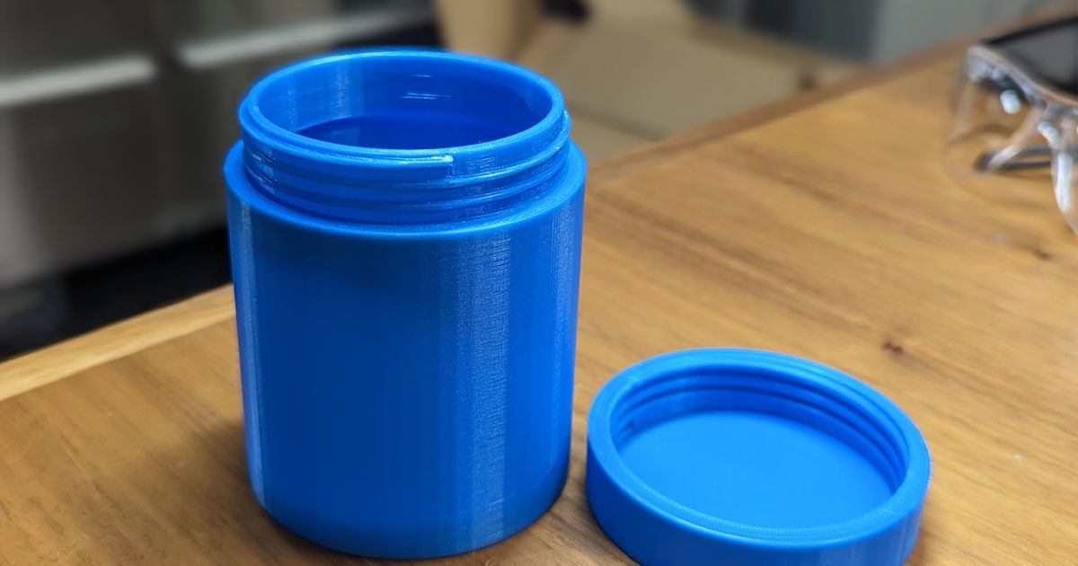 Simple Cylindrical Jar With Threaded Lid by tonydelite Download free