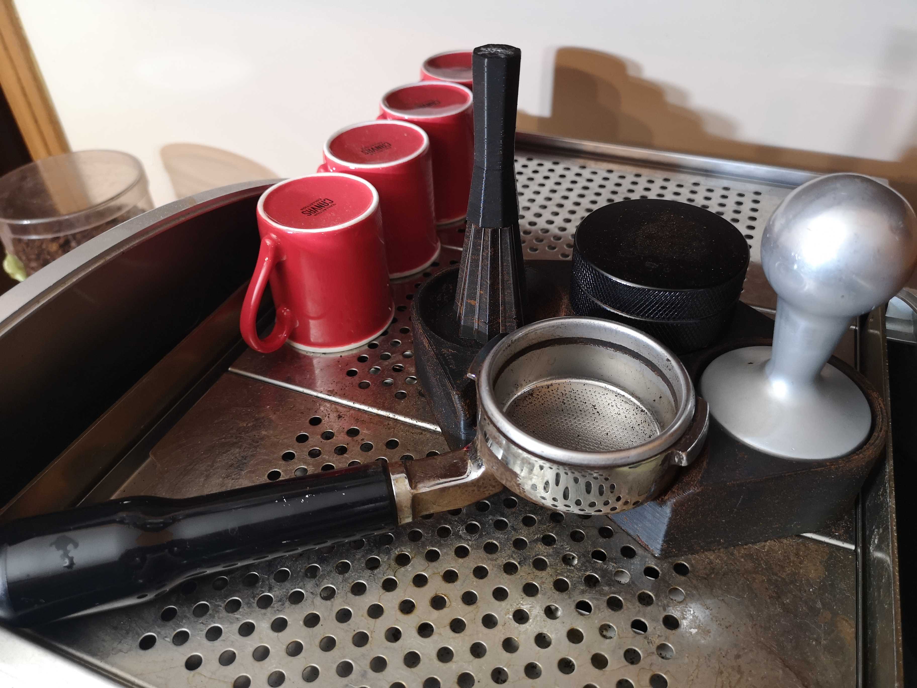 9-prong WDT espresso tamping and levelling stand 58mm (E61) and 54mm (Breville) sizes
