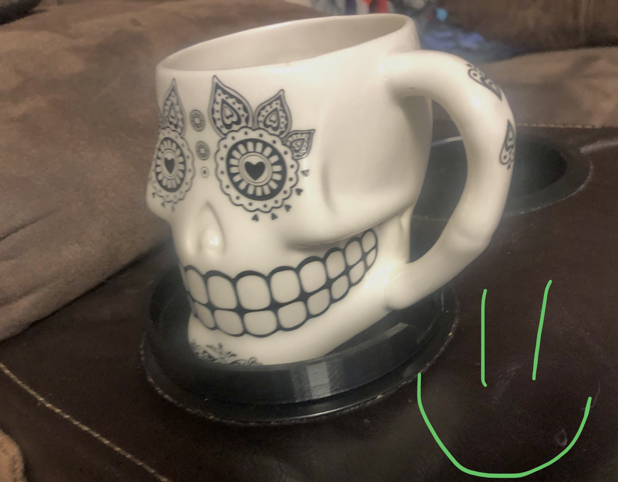 Cupholder adaptor for mugs with handles