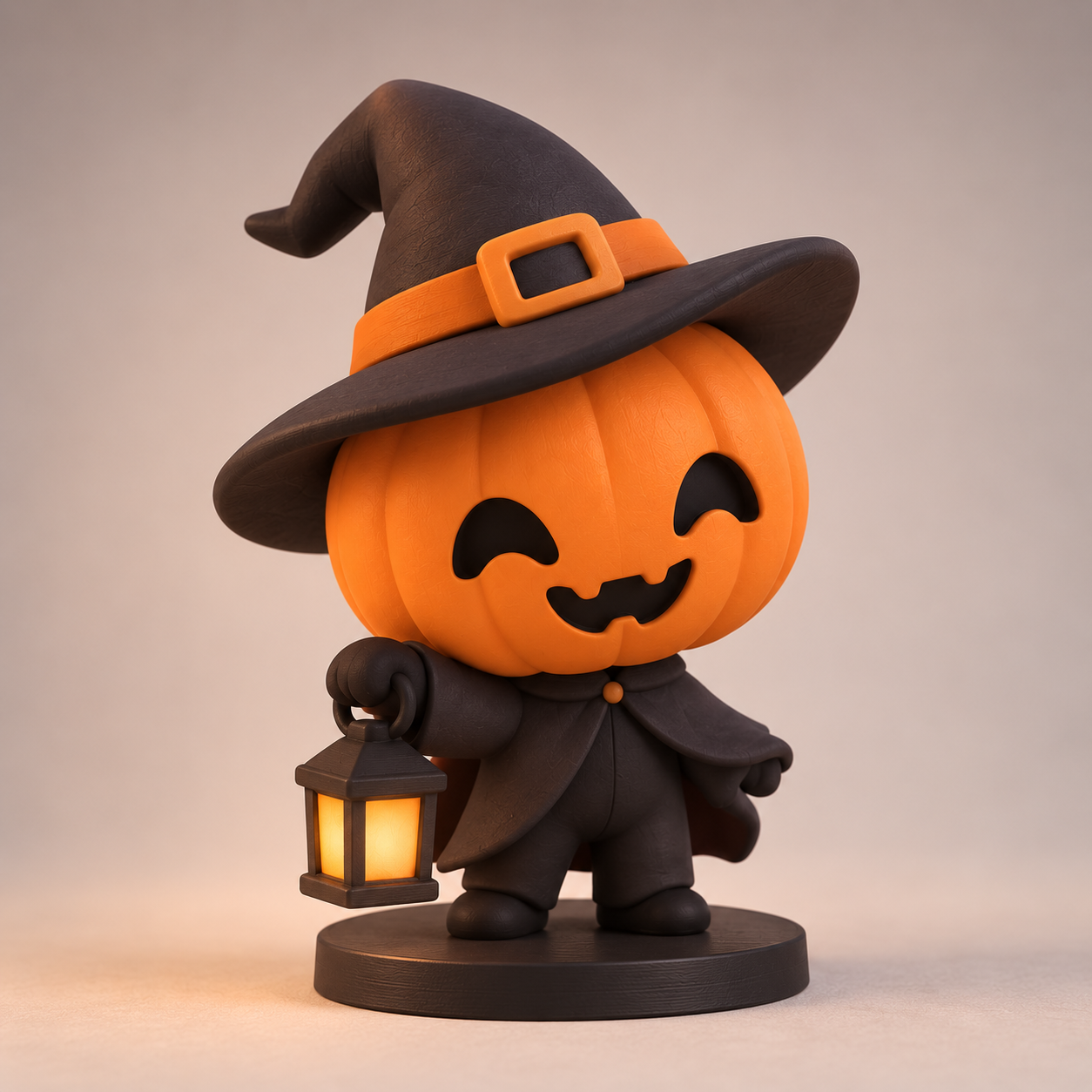Halloween Chibi – Low Poly Pumpkin Witch | Easy to Print