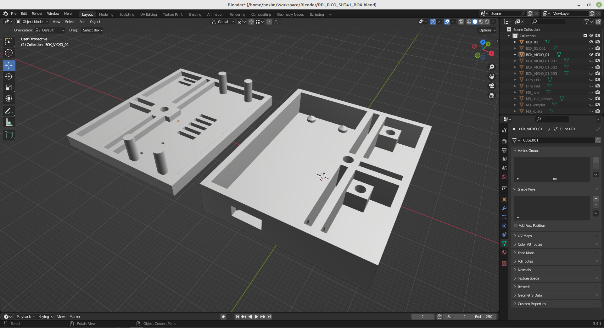 Miniatura 5 do modelo 3D Raspberry Pico W Sensor Box