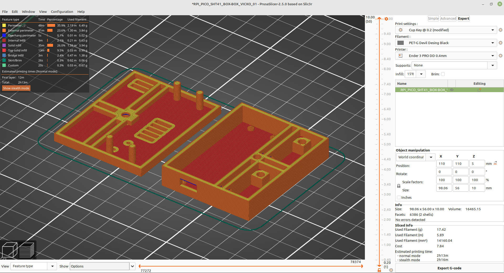 Miniatura 6 do modelo 3D Raspberry Pico W Sensor Box