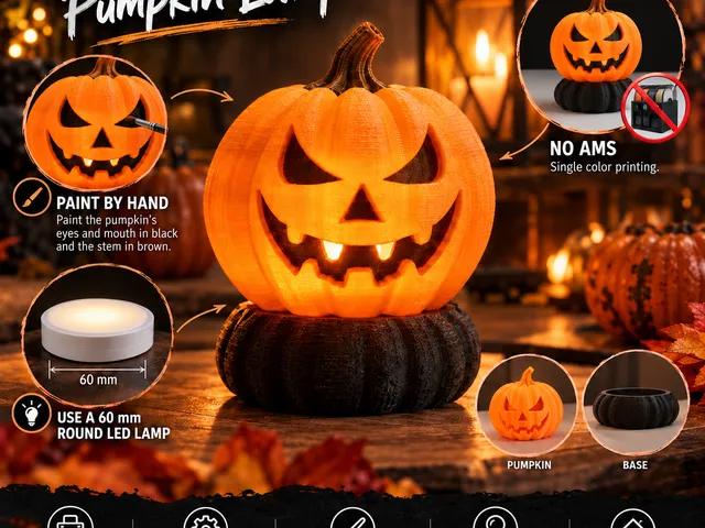 PUMPKIN SHADOWLIGHT – 3D Printed Halloween LED Pumpkin Lamp