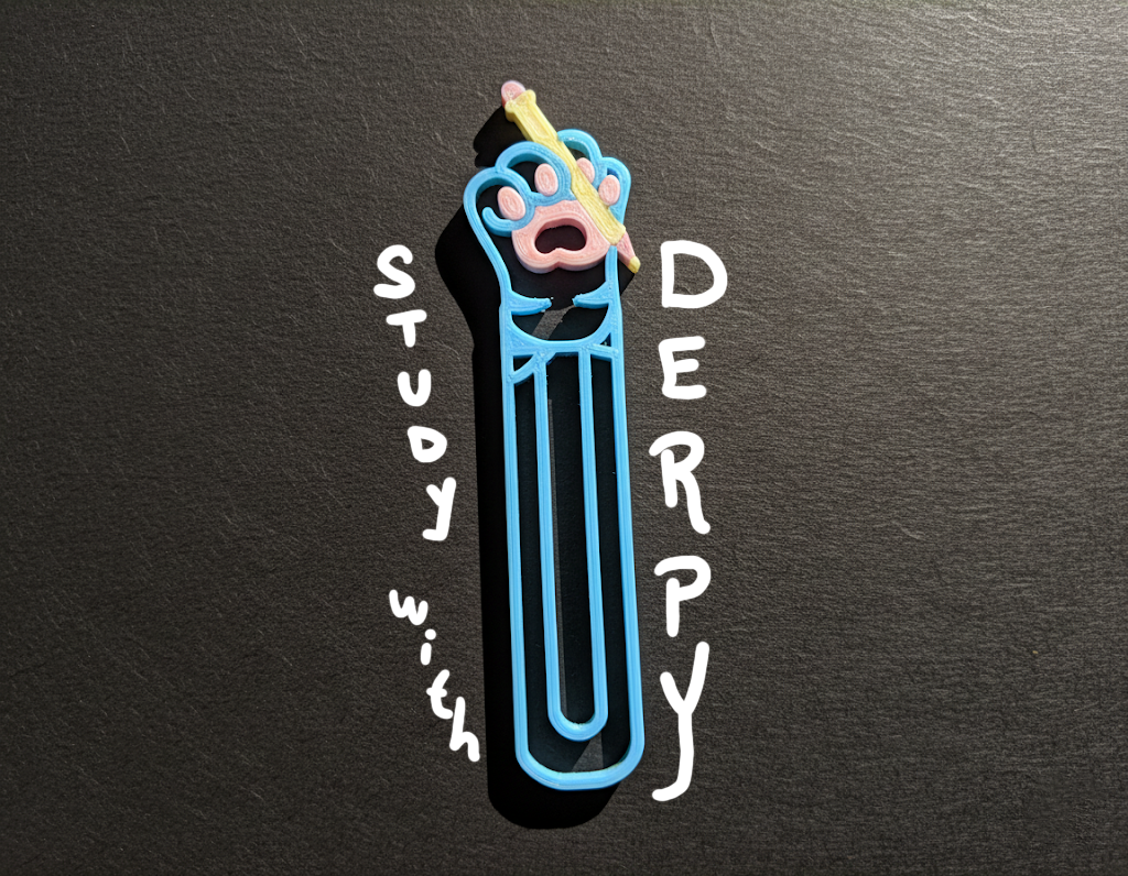 Study with Derpy Tiger bookmark multicolor stl