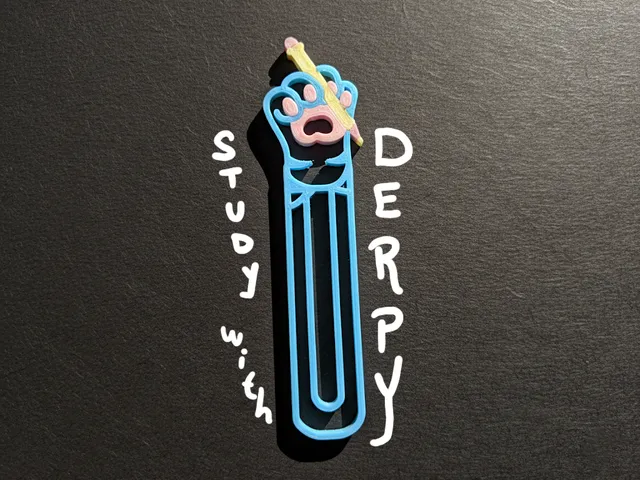 Study with Derpy Tiger bookmark multicolor stl