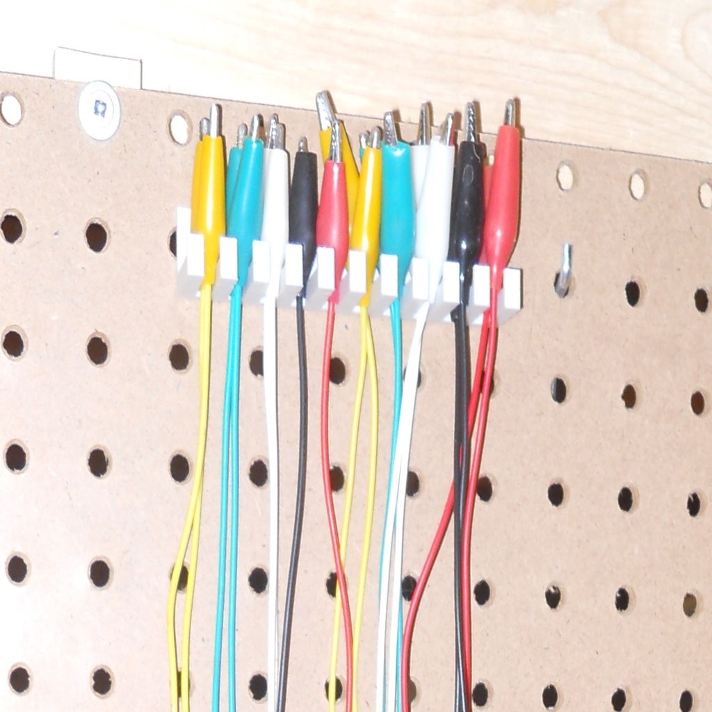 Alligator Clip Cable Pegboard Holder (updated)