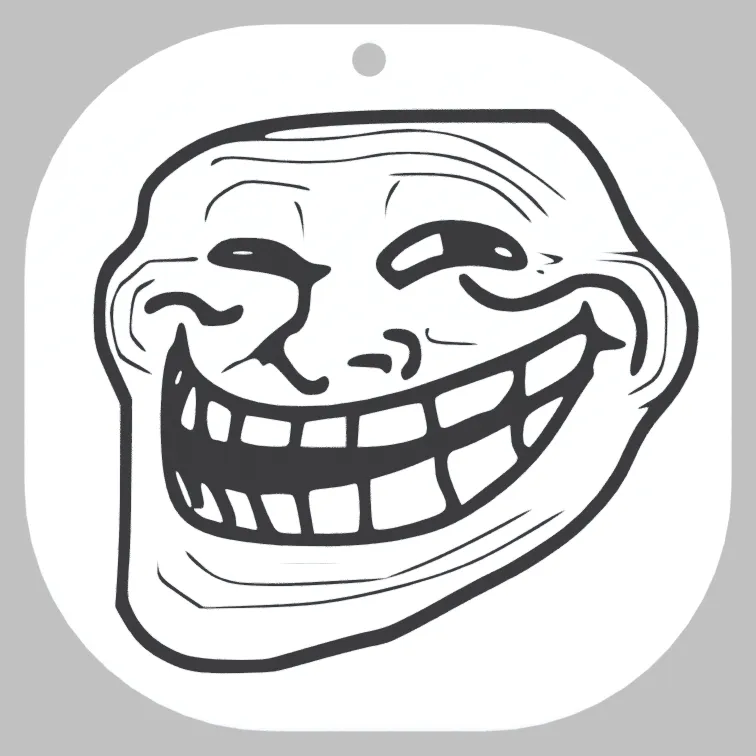 Inverted Troll Face Head