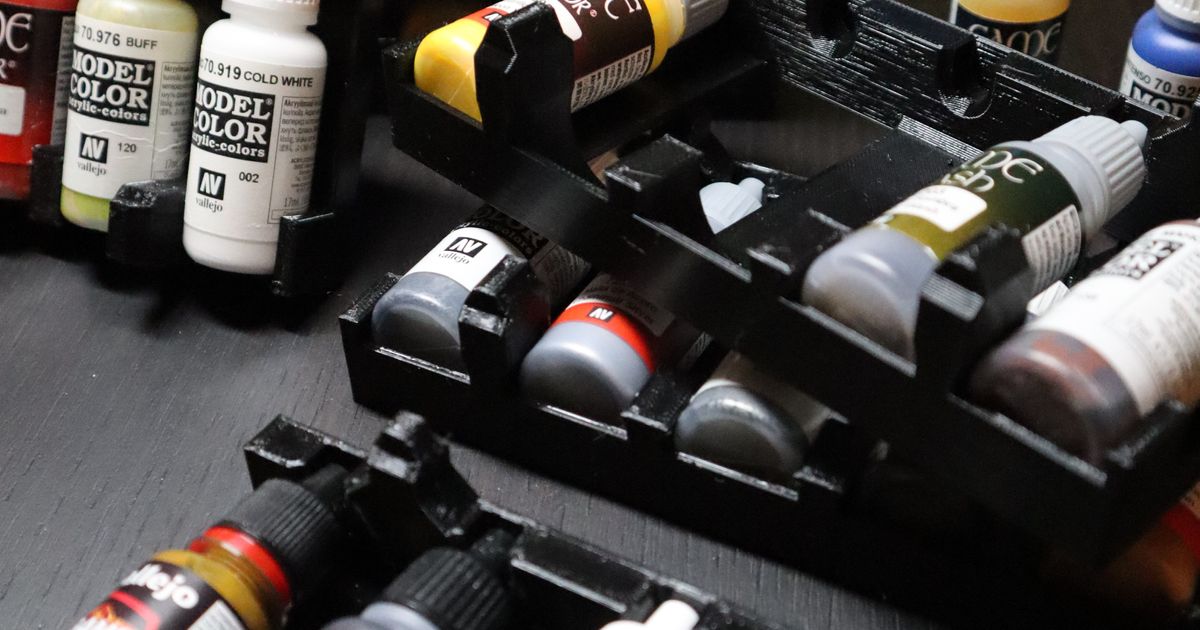 stackable storage for vallejo paint bottle by Davo Download free STL