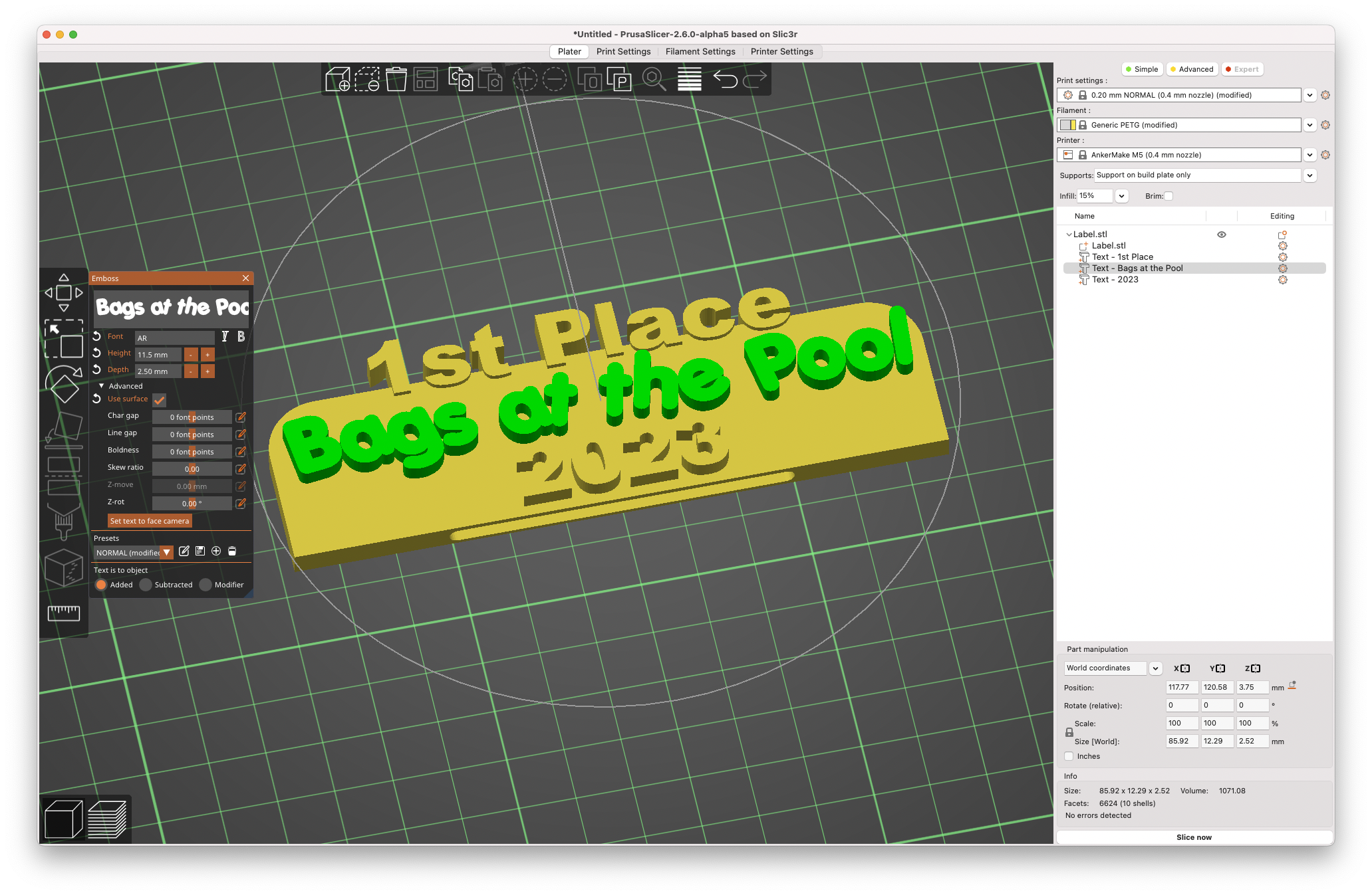 Miniatura 3 do modelo 3D Customizable Cornhole Trophy