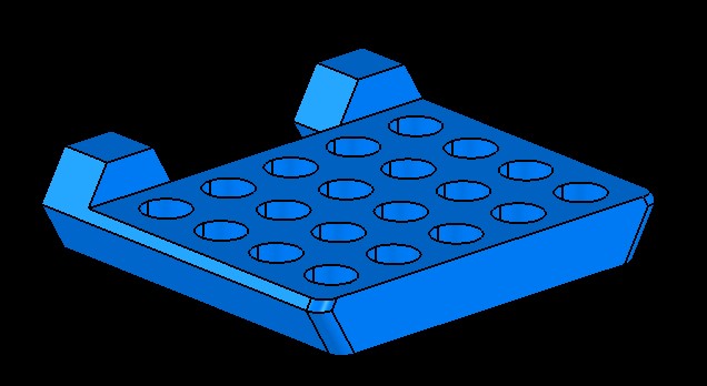 3D printer nozzle storage tray with small honeycomb attachments for the HSW