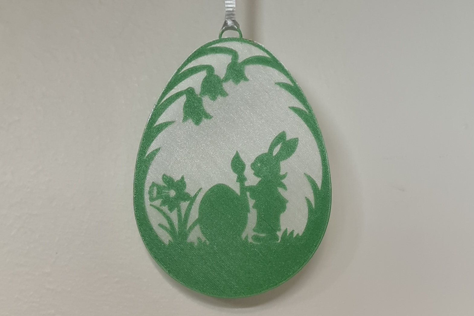 Easter Egg With Bunny Painting Solid Background By Franziska