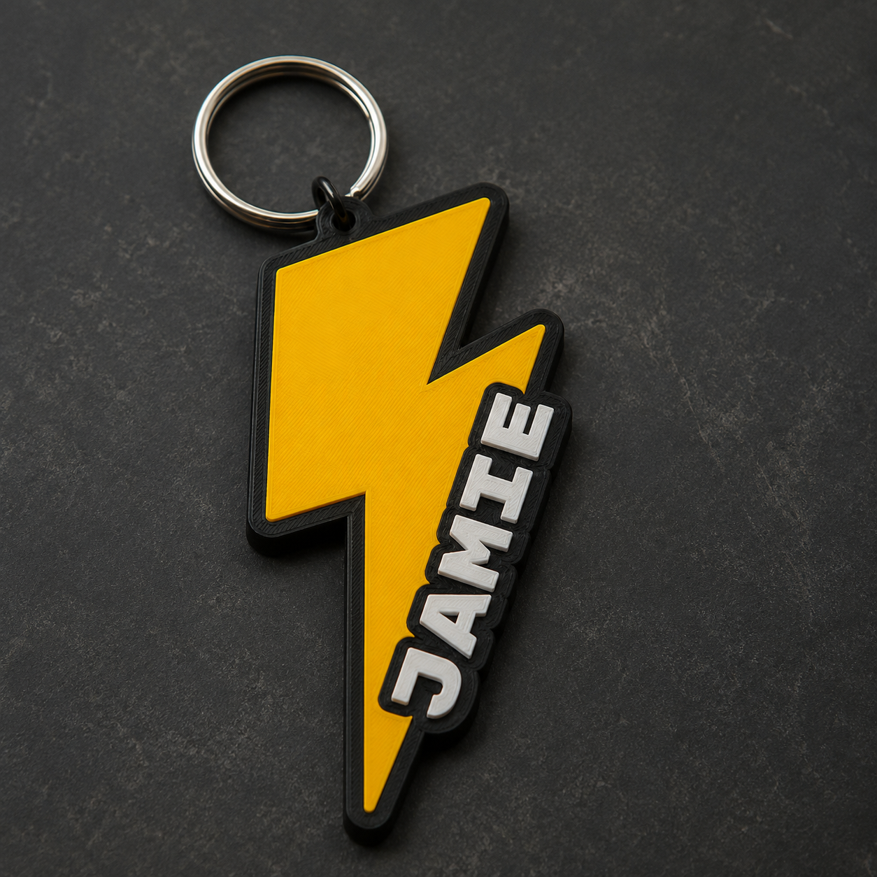 Jamie's lightning bolt keychain