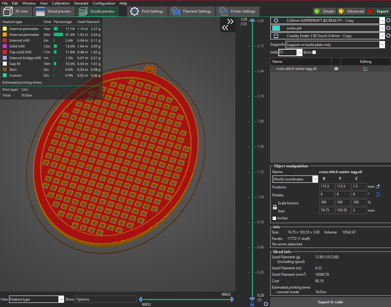 Miniatura 2 do modelo 3D cross stitch easter egg