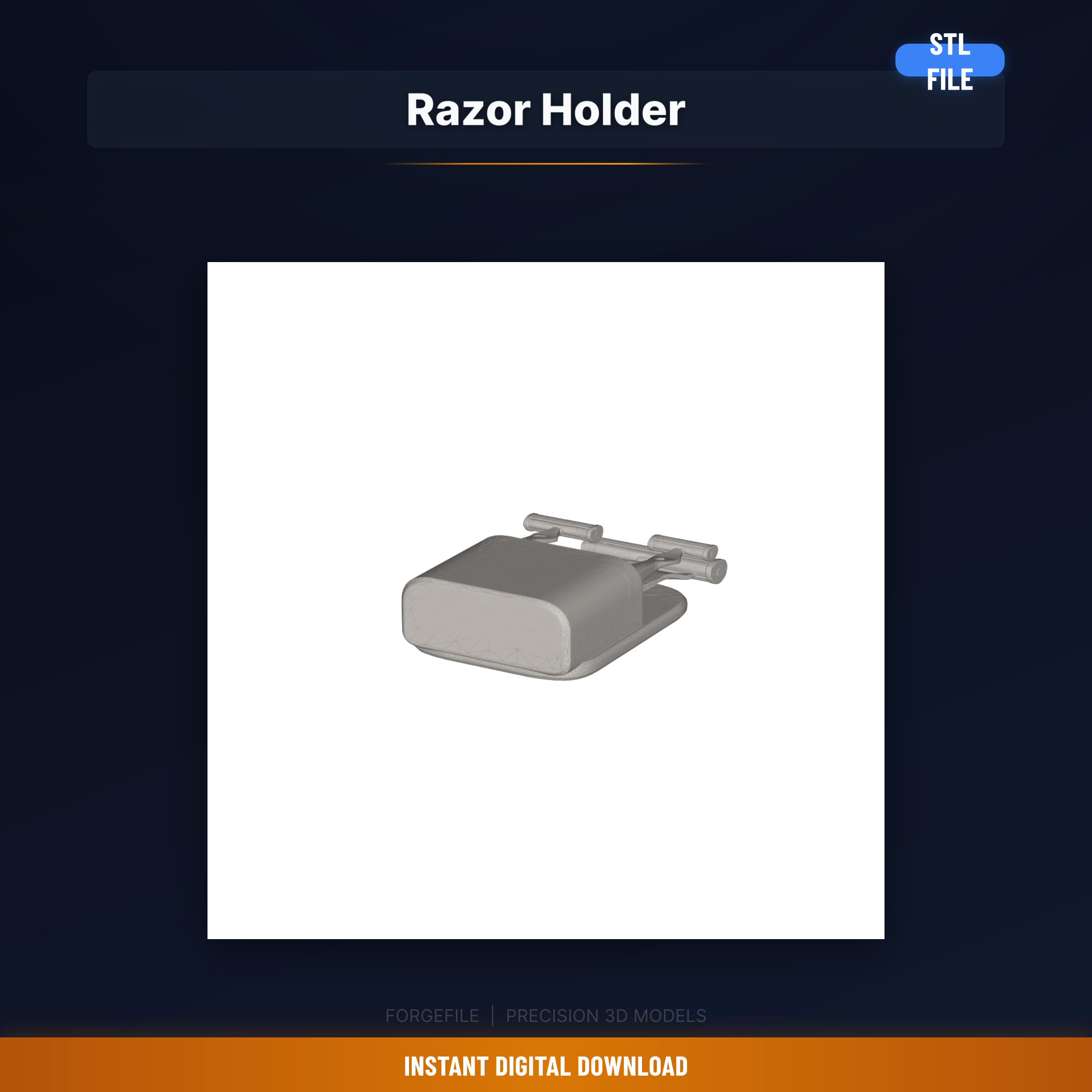 Razor Holder Wall Mount, Suction Cup, Holds Multiple Razors, - 3D Printable STL File