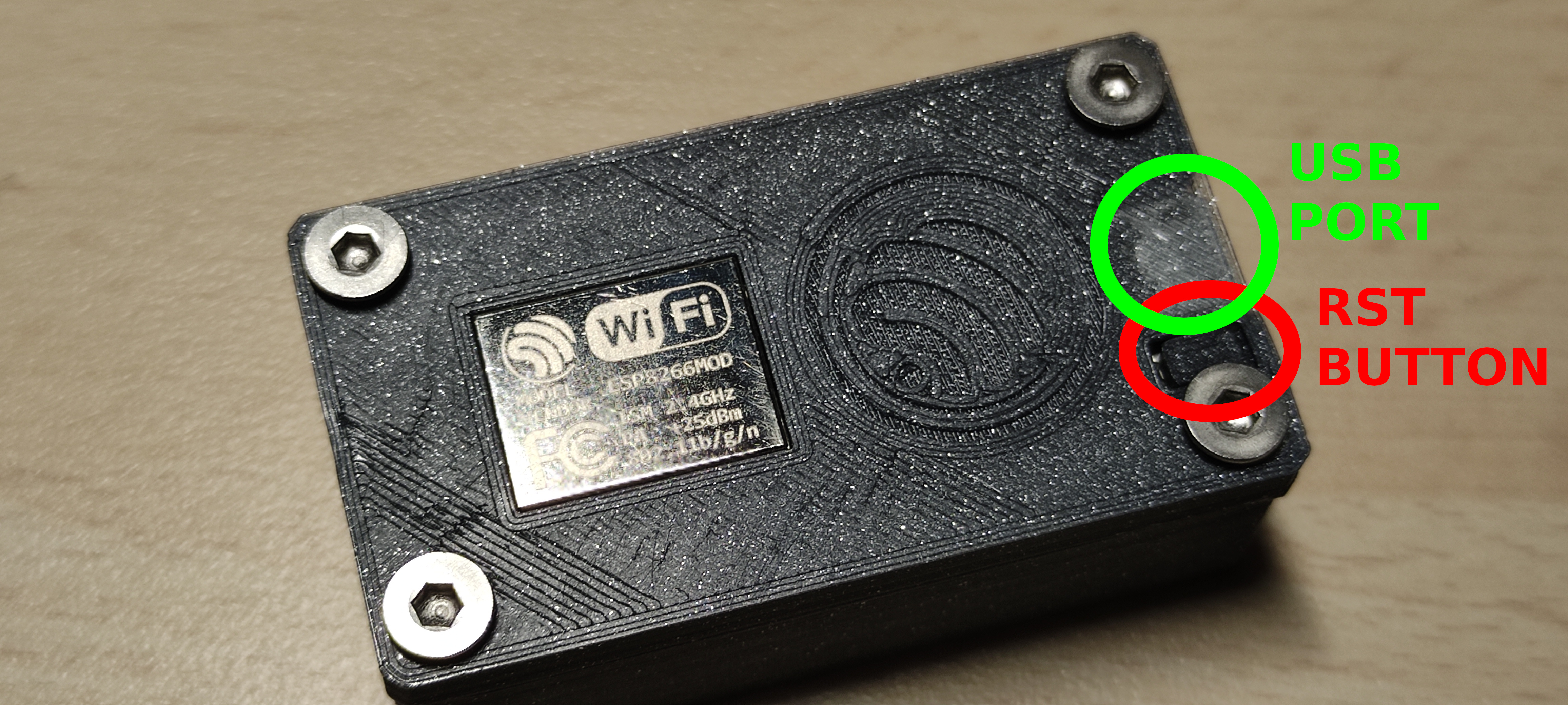 ESP8266 Case (for NodeMCU Dev Kit V1.0), USB port & RST button accessible!
