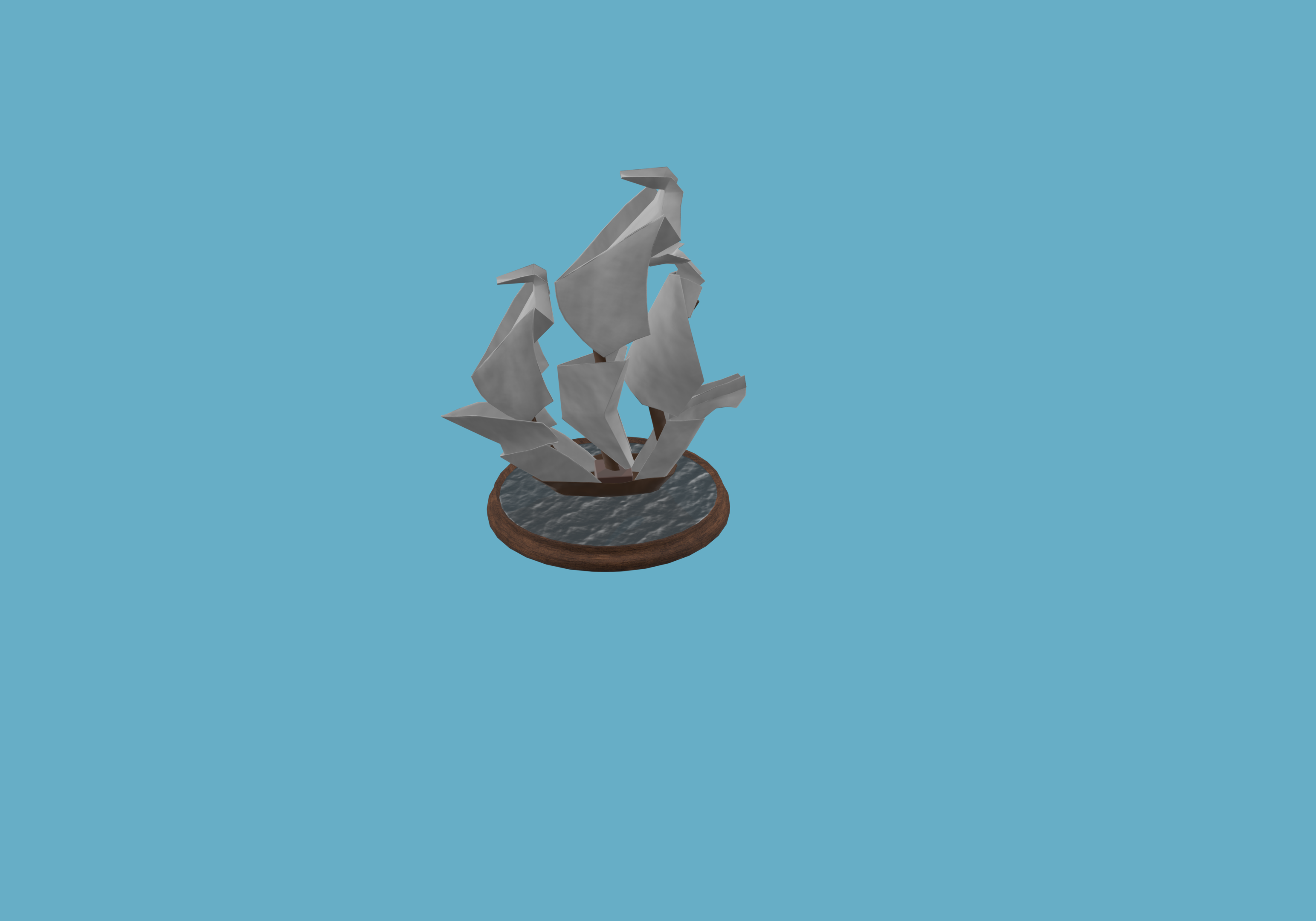 Oragami-Style Boat Decoration/Trophy
