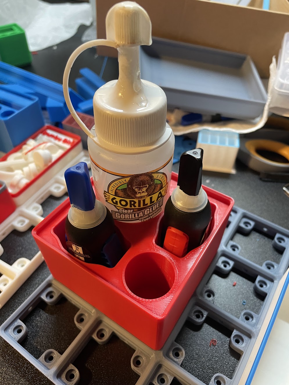 Gridfinity Gorilla Glue Clear, 2x Loctite superglue, + gluestick/accelerant