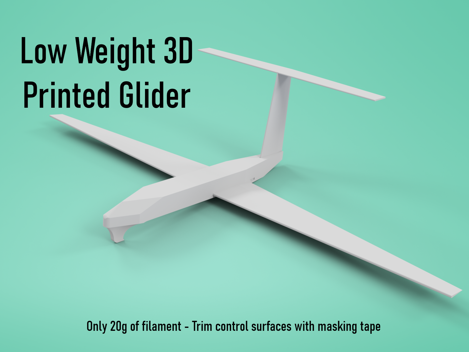 Low Weight 3D Printable Glider by mblunt Download free STL model