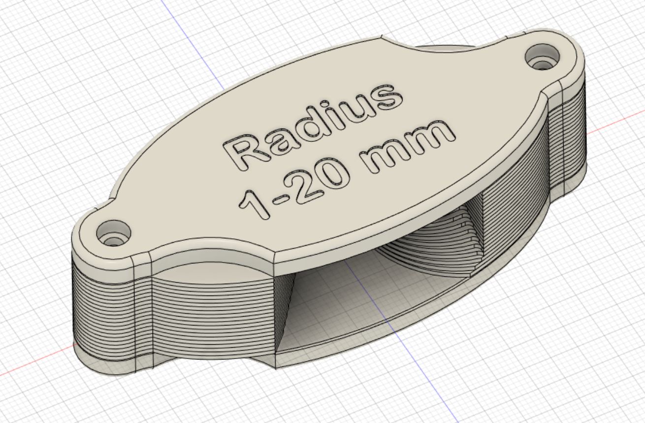 Radius gauge 1-20 mm M3 Improved