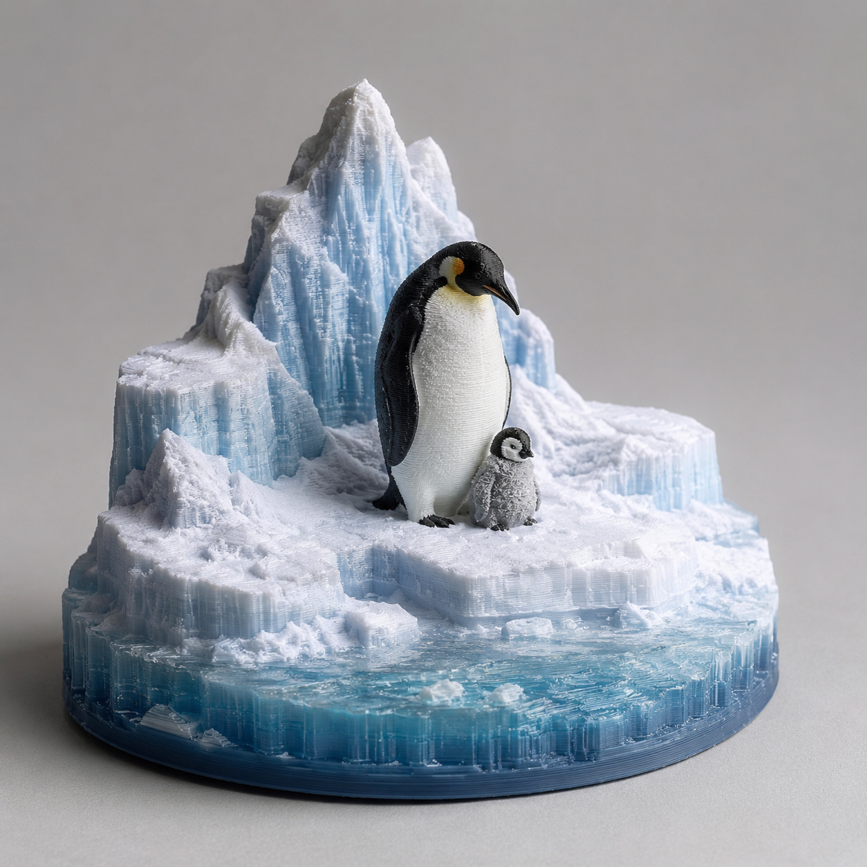 Eispinguine in verschneiter Landschaft - Ice penguins in snowy landscape