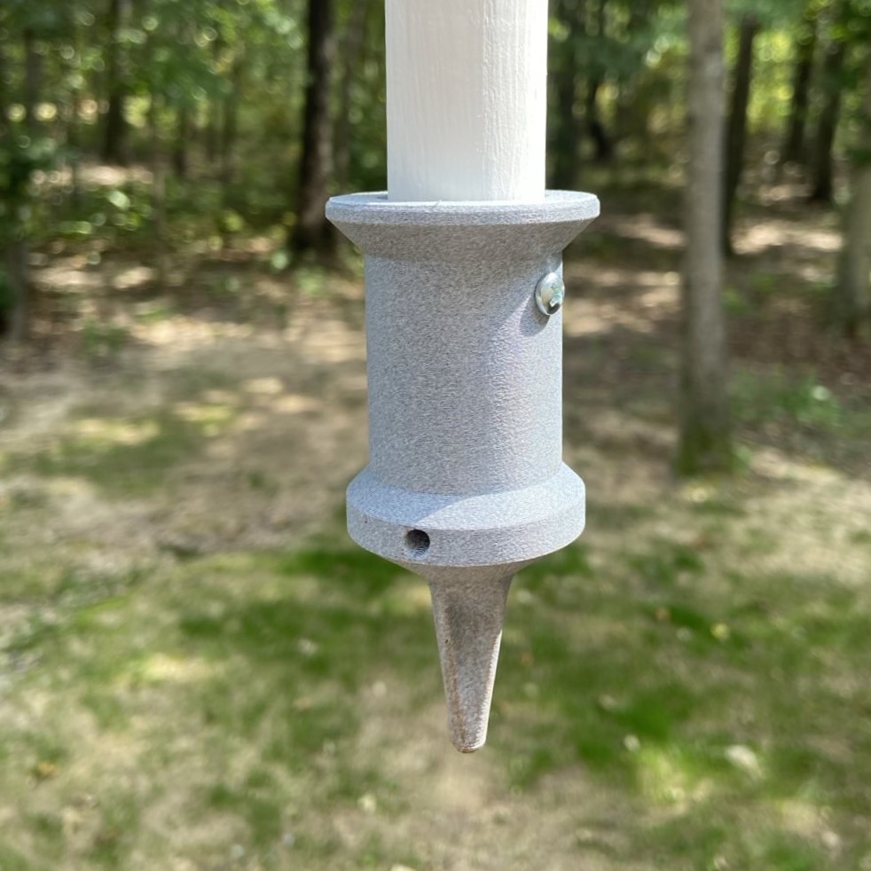 Base spike for flag pole or wind sock