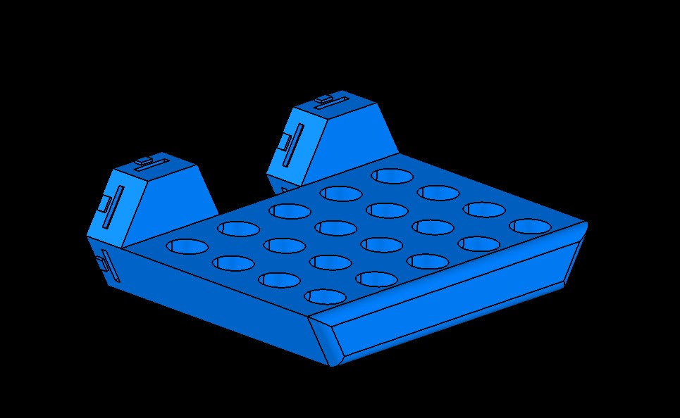 3D printer nozzle storage tray with full size honeycomb attachments for the HSW
