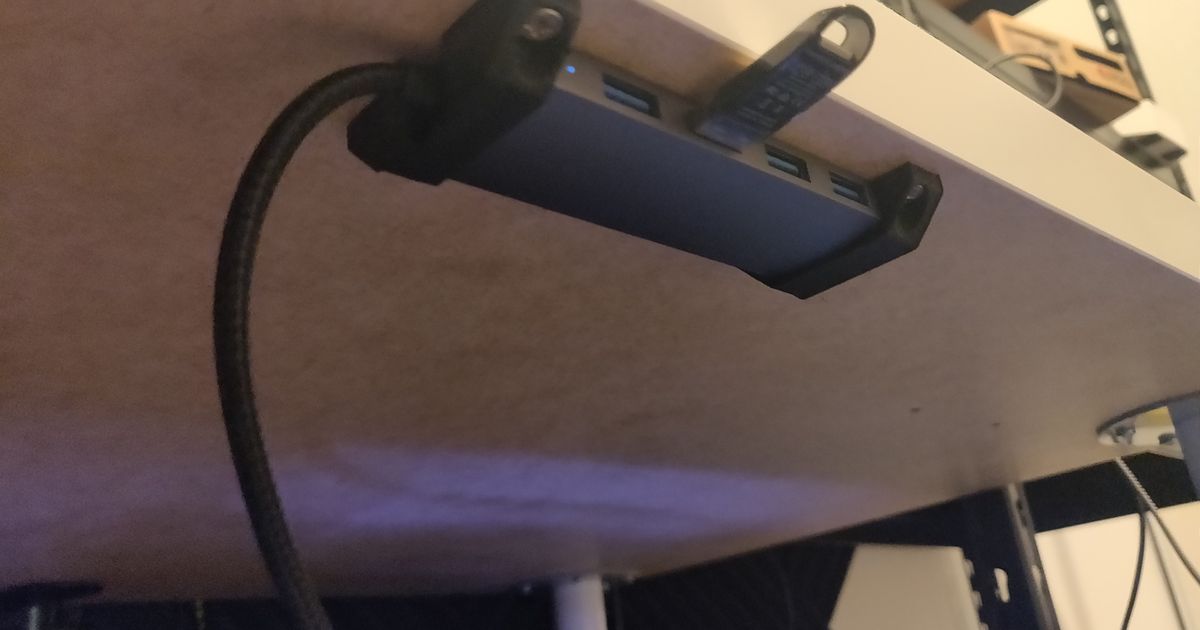 Simple USB Hub Underdesk Mount by RocKz Download free STL model