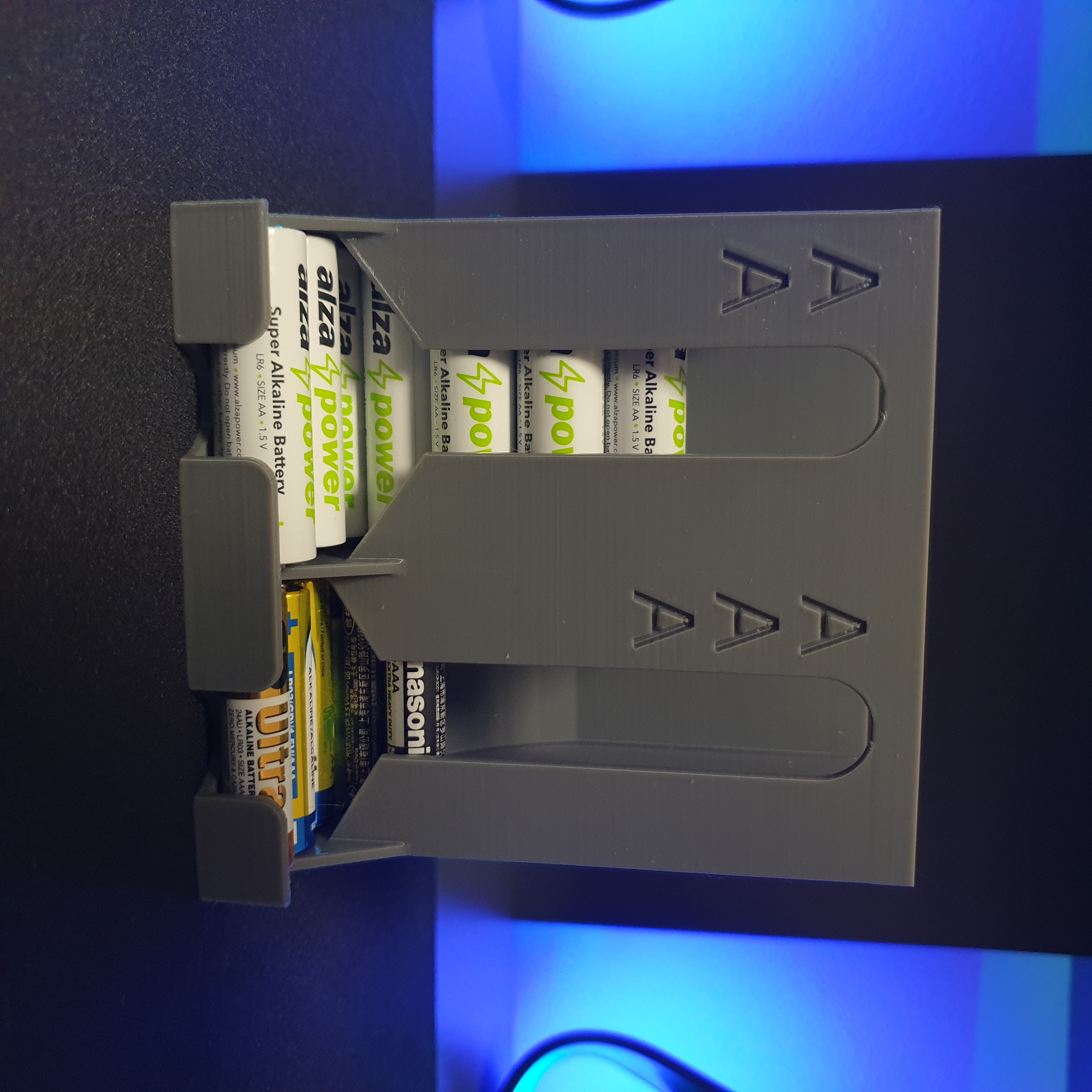 Battery organizer for AA, AAA