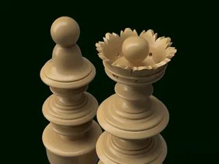 French Diderot Chess Set by Jeff Burton, Download free STL model