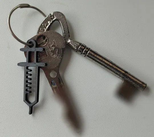 Syringe keychain